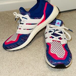 Adidas Blue and Pink Athletic Sneakers